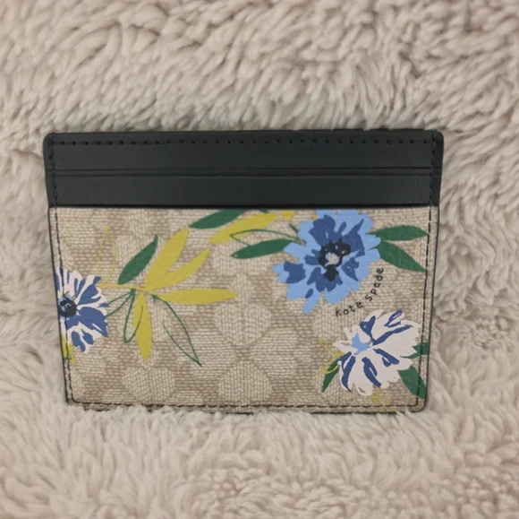 Kate Spade Floral Slim Card Holder - Blazer Blue Multi Colours - Picture 3 of 4